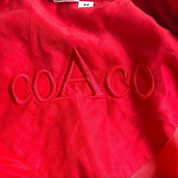 VTG Rare Coaco Red Silk Bomber Jacket Size  M - Picture 2 of 10